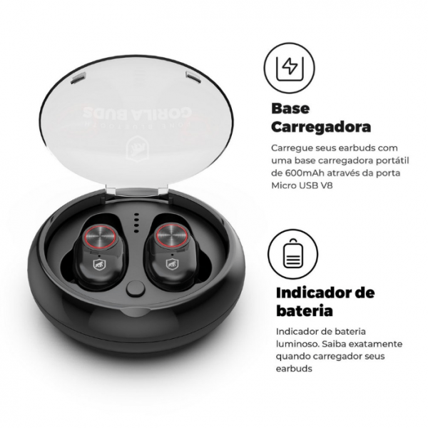 Fone Bluetooth Gorila Buds Acessório